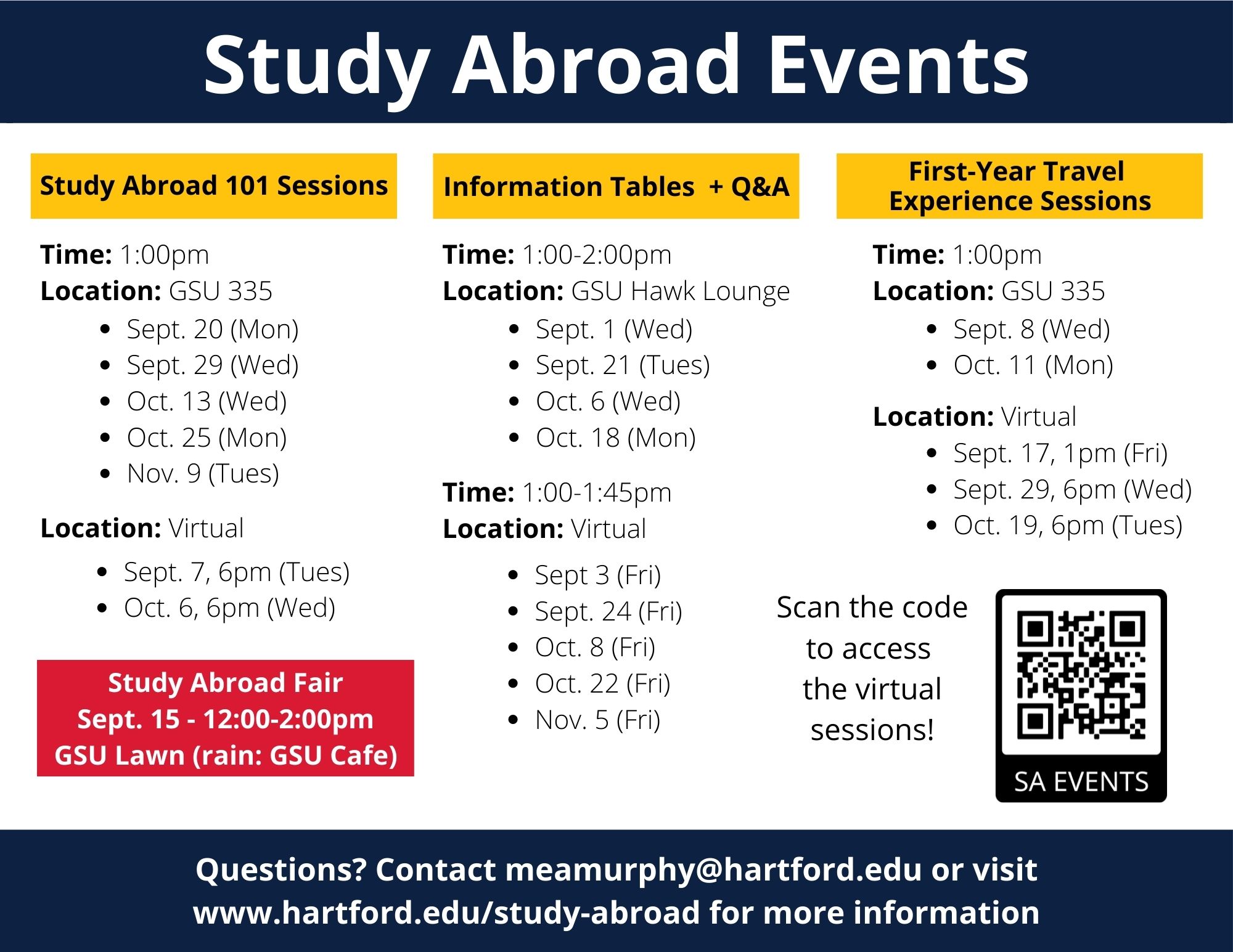 Fall 2021 Study Abroad Events